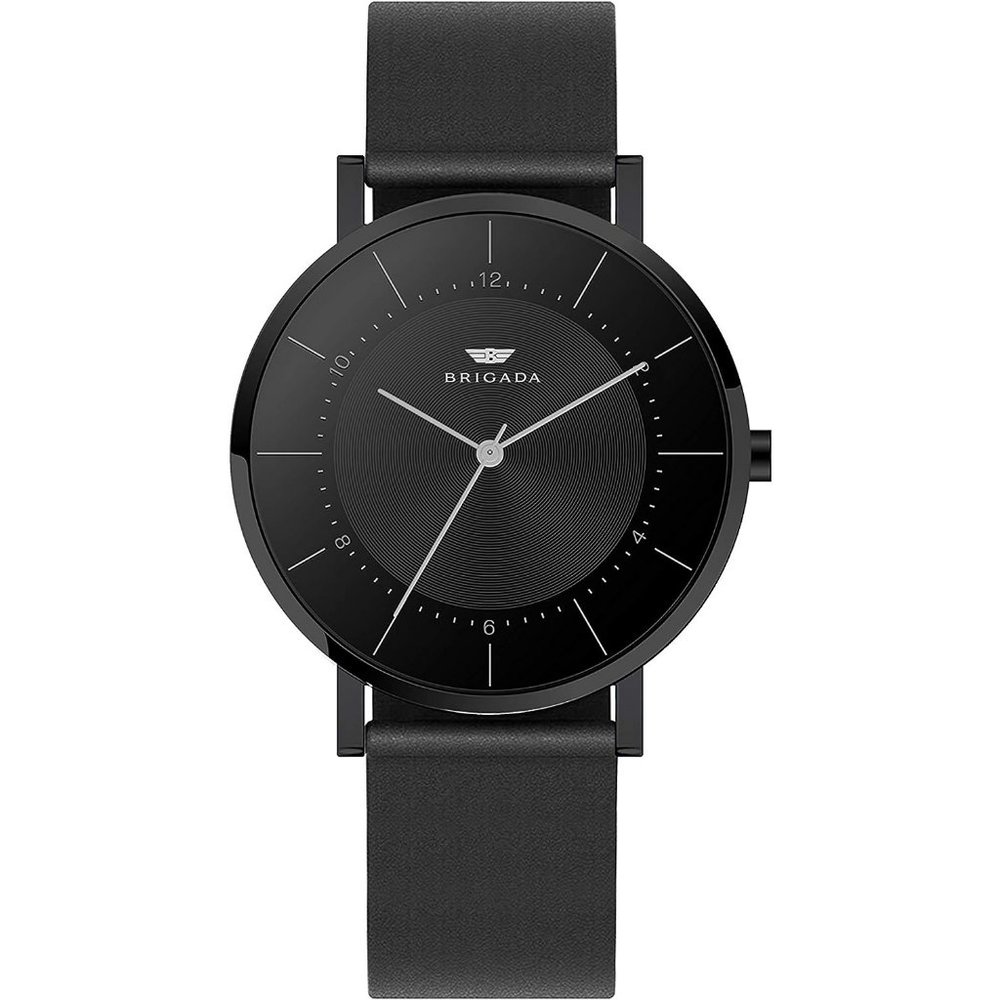BRIGADA Men's Black Simple Business Casual Waterproof Quartz Wrist Watch